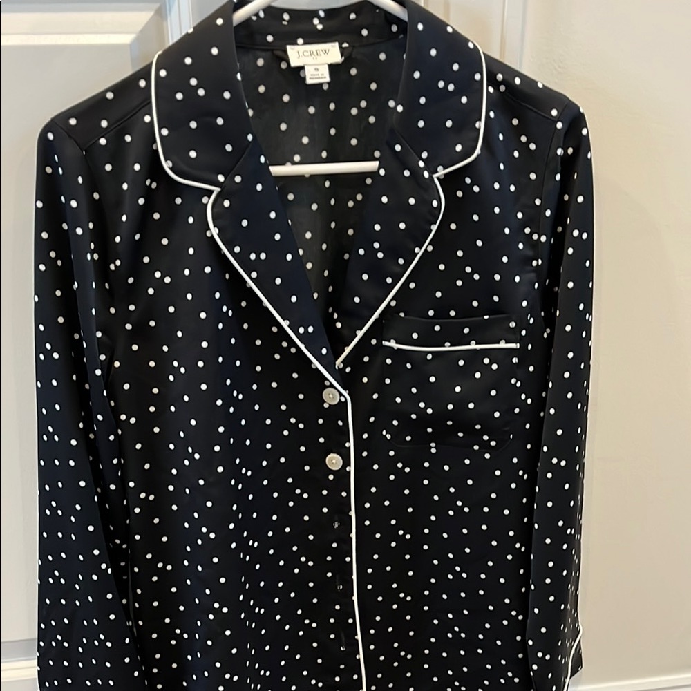 J. Crew Black and White Polka Dot Coat